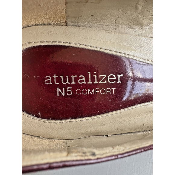 Naturalizer Bonna dark red patent open toe wedge heels shoes size 10 - Picture 2 of 9